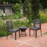 Outdoor 3 Piece Multi-brown Wicker Stacking Chair Chat Set - NH159003