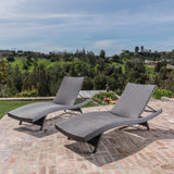 Outdoor Patio Wicker Lounge with Cover - NH948003