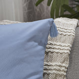 Fabric Tassel Square and Rectangular Throw Pillow - Set of 4 - NH641303