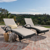 Outdoor Wicker Chaise Lounges w/ Water Resistant Cushions (Set of 2) - NH899003