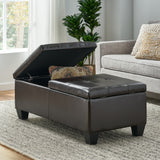 Leather Storage Ottoman Coffee Table - NH324482