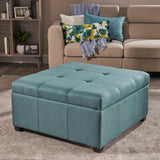 Square Tufted Fabric Storage Ottoman Coffee Table - NH637992