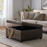 Leather Storage Ottoman Coffee Table - NH928332