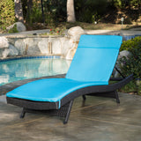 Outdoor Grey Wicker Adjustable Chaise Lounge with Cushion - NH408692