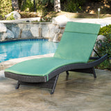 Outdoor Grey Wicker Adjustable Chaise Lounge with Cushion - NH408692