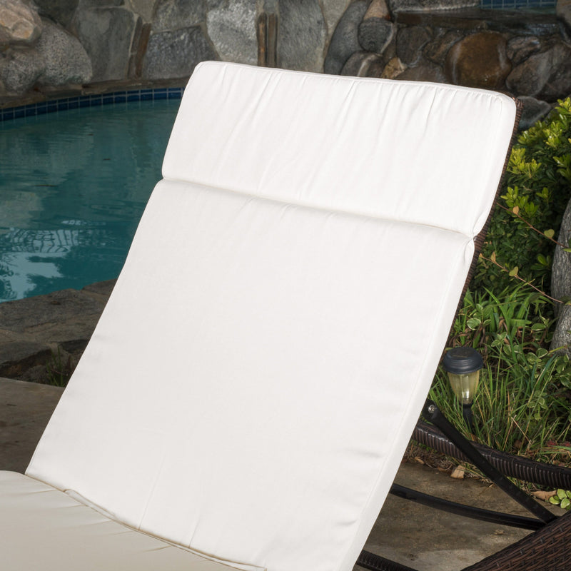 Outdoor Water-Resistant Fabric Chaise Lounge Cushions (Set of 2) - NH424612