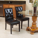 Tufted Diamond Stitch Leather Dining Chairs (Set of 2) - NH818312