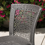 Outdoor 3 Piece Wicker Bistro Set, Grey - NH215403