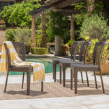 Outdoor Multi-brown Wicker Stacking Dining Chairs (Set of 4) - NH345003