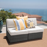 Outdoor Wicker Sectional Sofa Seat w/ Cushions (set of 2) - NH340103