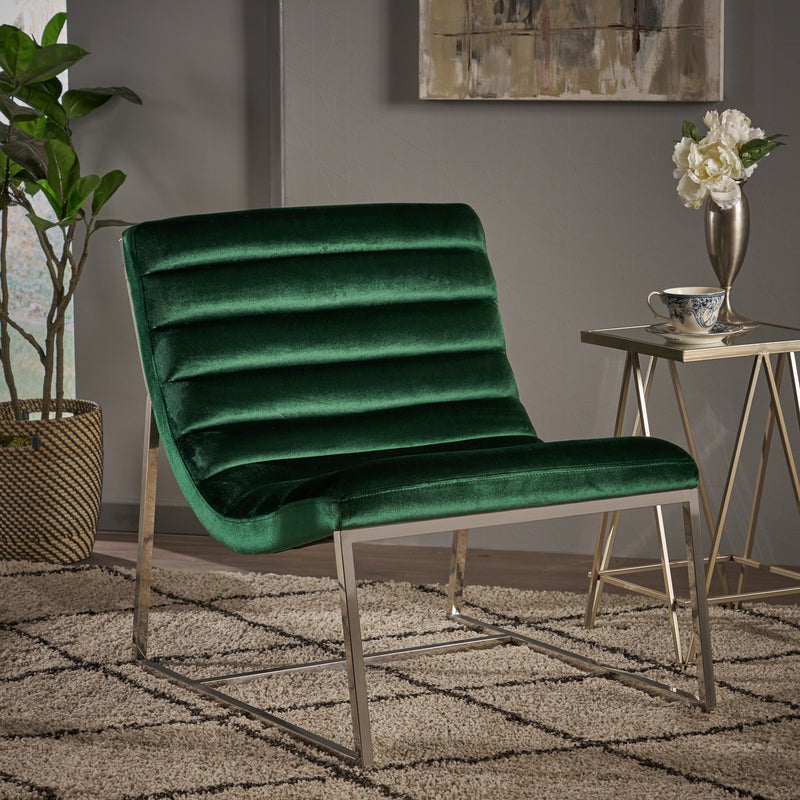 Parisian Modern Velvet Lounge Accent Chair - NH376303