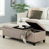 Chamois Fabric Storage Ottoman - NH305512