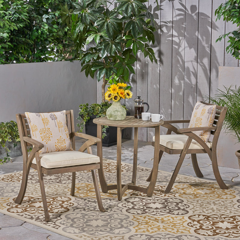 Outdoor 2-Seater Acacia Wood Bistro Set - NH767503