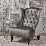 Winged High-Back Tufted New Velvet Club Chair - NH052103