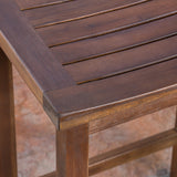 Outdoor Mahogany Brown Finish Acacia Wood Counter Stools - NH500403