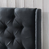 Winged King/ Cal King Tufted Fabric Headboard - NH868003