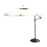 Outdoor Beige Cantilever Patio Umbrella & Base - NH934592