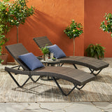 Outdoor Gray Wicker Adjustable Chaise Lounge - NH881692