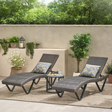 Outdoor Gray Wicker Adjustable Chaise Lounge - NH881692