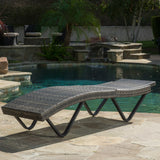 Outdoor Gray Wicker Adjustable Chaise Lounge - NH881692