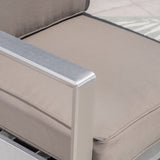 Outdoor Aluminum Loveseat and Tempered Glass-Topped Coffee Table - NH564603