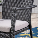 Outdoor 3 Piece Wood  and Wicker Bistro Set - NH872503