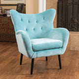 Velvet Tufted Wingback Armchair - NH485303