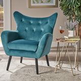 Velvet Tufted Wingback Armchair - NH485303