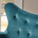 Velvet Tufted Wingback Armchair - NH485303