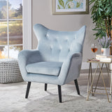 Velvet Tufted Wingback Armchair - NH485303