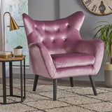 Velvet Tufted Wingback Armchair - NH485303