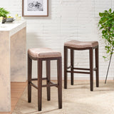 Contemporary Studded Fabric Bar Stool (Set of 2) - NH539013