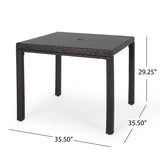 Outdoor Multibrown Wicker Square Dining Table - NH772003