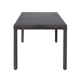 Outdoor Multibrown Wicker Rectangular Dining Table - NH872003