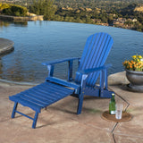 Outdoor Reclining Wood Adirondack Chair with Footrestst - NH256692