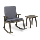 Outdoor Acacia Wood Rocking Chair with Side Table - NH929503