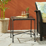 Outdoor Black Iron Side Table - NH547692