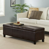 Rectangle Leather Storage Ottoman Bench - NH448692