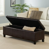 Rectangle Leather Storage Ottoman Bench - NH448692