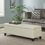 Rectangle Leather Storage Ottoman Bench - NH448692