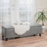 Rectangle Leather Storage Ottoman Bench - NH448692