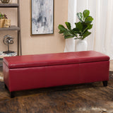 Rectangle Leather Storage Ottoman Bench - NH448692