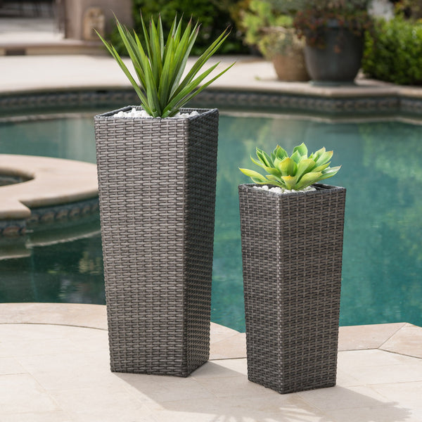 Outdoor Wicker Flower Pots (Set of 2) - NH273003