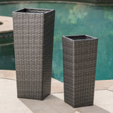 Outdoor Wicker Flower Pots (Set of 2) - NH273003