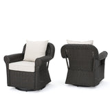 Outdoor Wicker Swivel Rocking Chair w/Water Resistant Cushions - NH442003