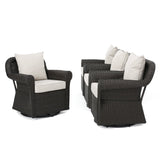 Outdoor Wicker Swivel Rocking Chair w/Water Resistant Cushions - NH442003