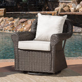 Outdoor Wicker Swivel Rocking Chair w/Water Resistant Cushions - NH442003