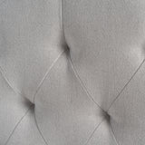 Tufted Light Gray Fabric Full/Queen Headboard with Nailhead Accents - NH084892