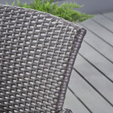 Outdoor 38 Inch Wicker Barstool (Set of 4), Grey - NH594403