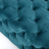 Button Tufted Velvet Rectangle Ottoman Bench - NH024892